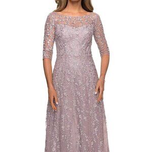 NWT La Femme 27981SC Lace Mother of the Bride Dress Pink Size 16
